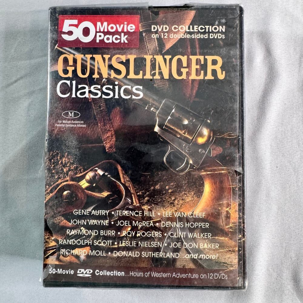 Gunslinger Classics 50 Movie Pack DVD Collection New Sealed 12 Discs Westerns